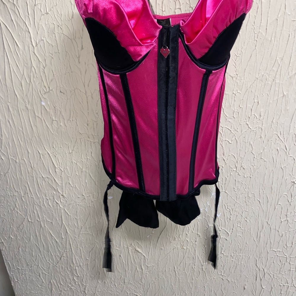 Pink & Black Corset Top size 36B
